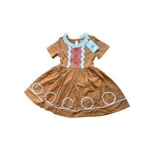 Charming Brown Kids Dress with Pink Accents